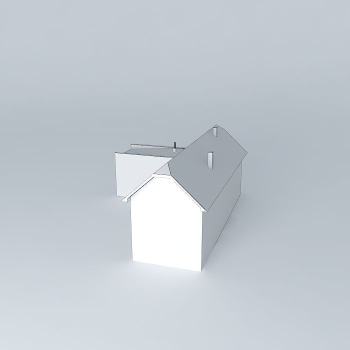 Dom house with roof Free 3D model_4