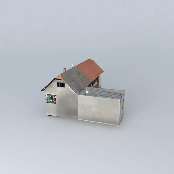 Dom house with roof Free 3D model_0