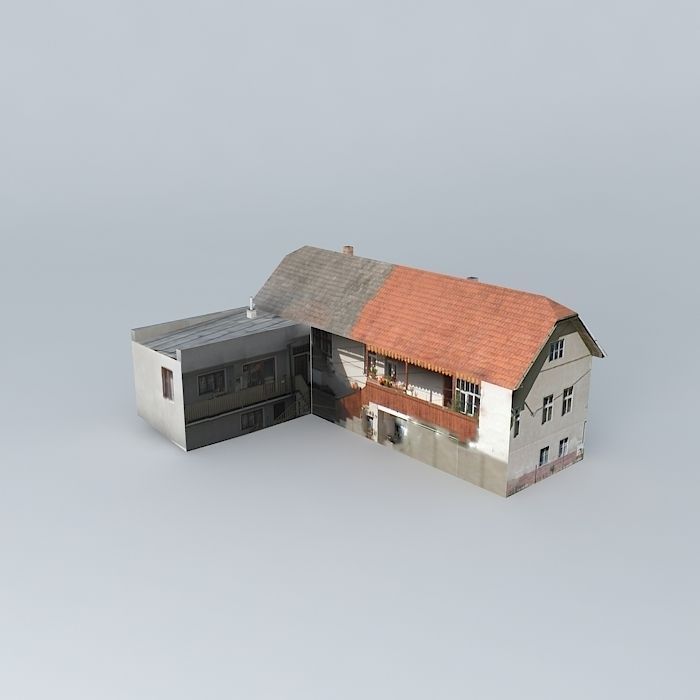 Dom house with roof Free 3D model_2