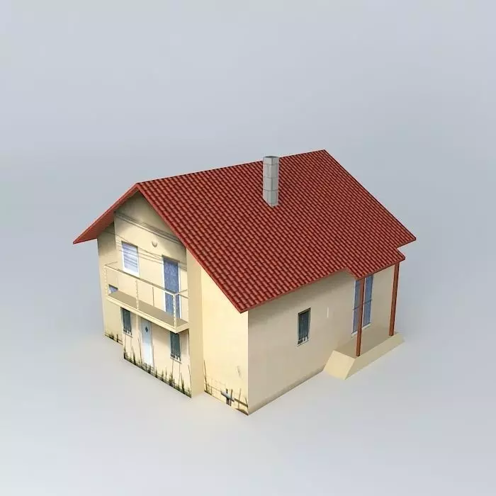 domBR house with roof Free 3D model_0