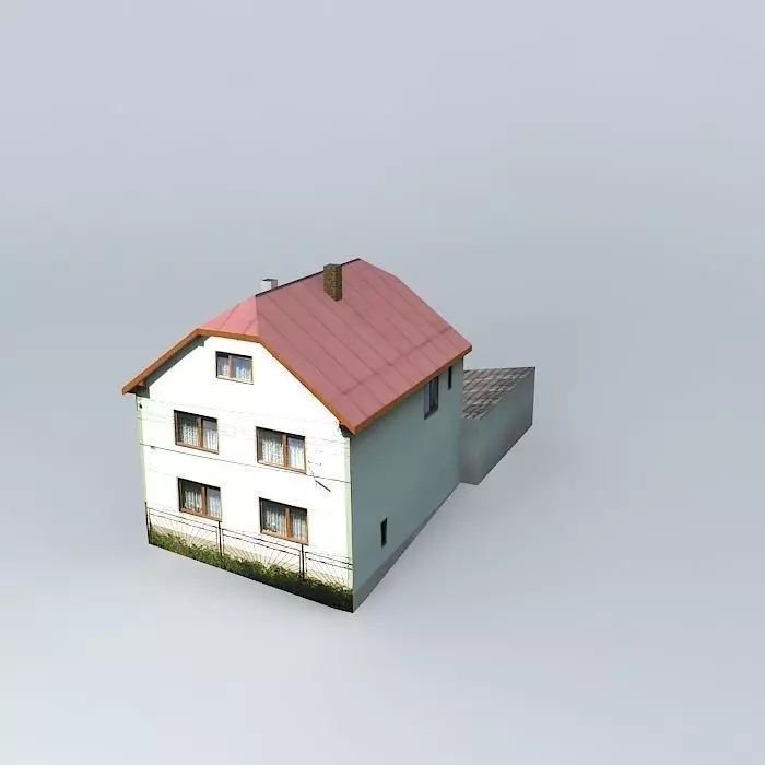 Dom house with roof Free 3D model_0