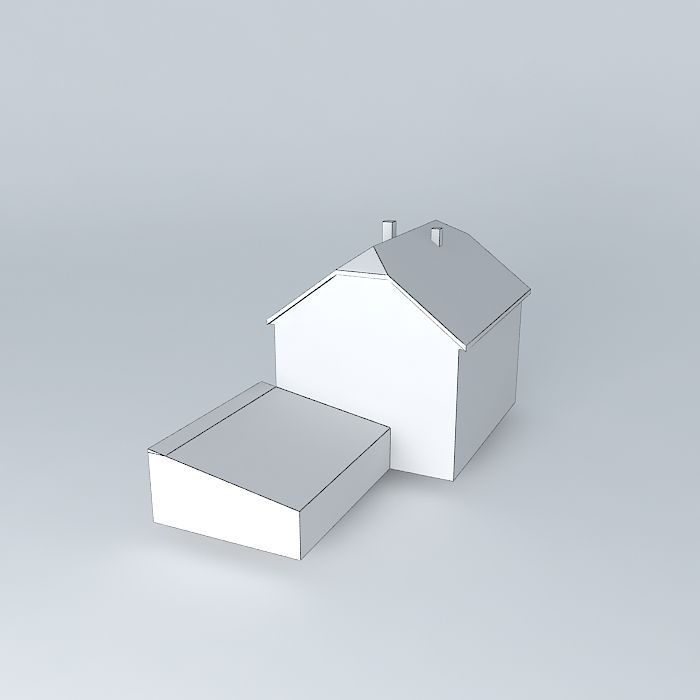 Dom house with roof Free 3D model_4