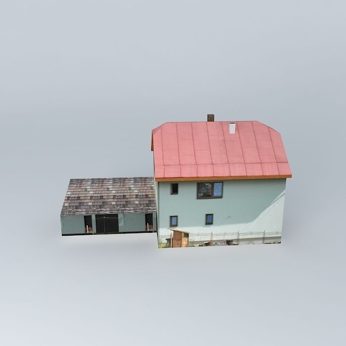 Dom house with roof Free 3D model_1