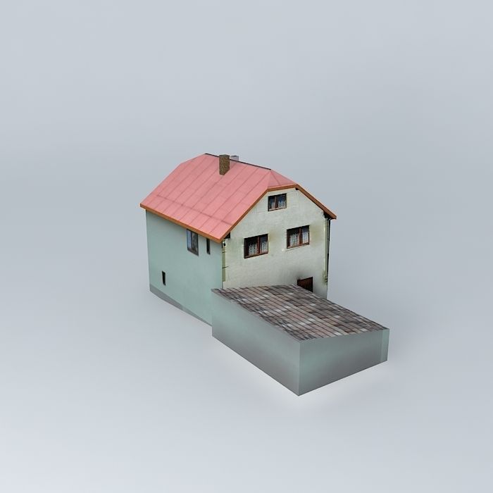 Dom house with roof Free 3D model_2