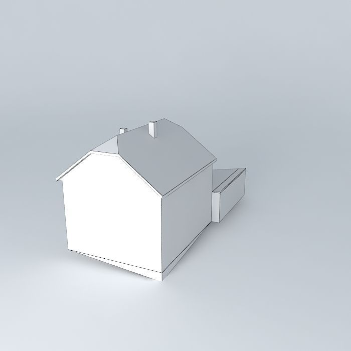 Dom house with roof Free 3D model_3