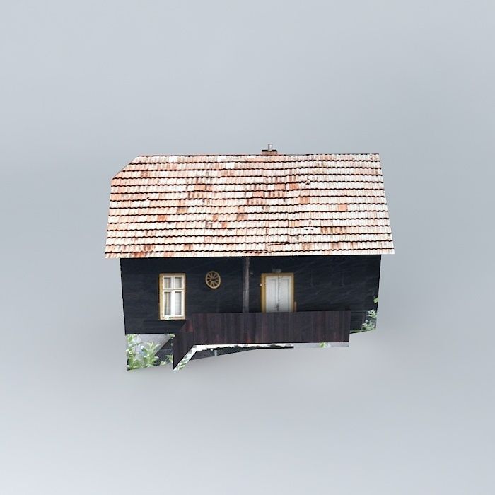 Dom house with tile roof Free 3D model_1