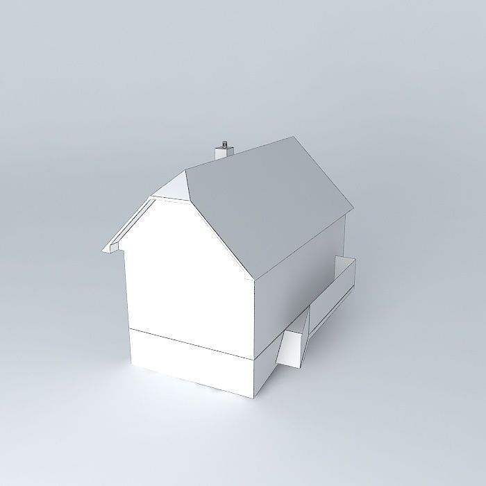 Dom house with tile roof Free 3D model_4