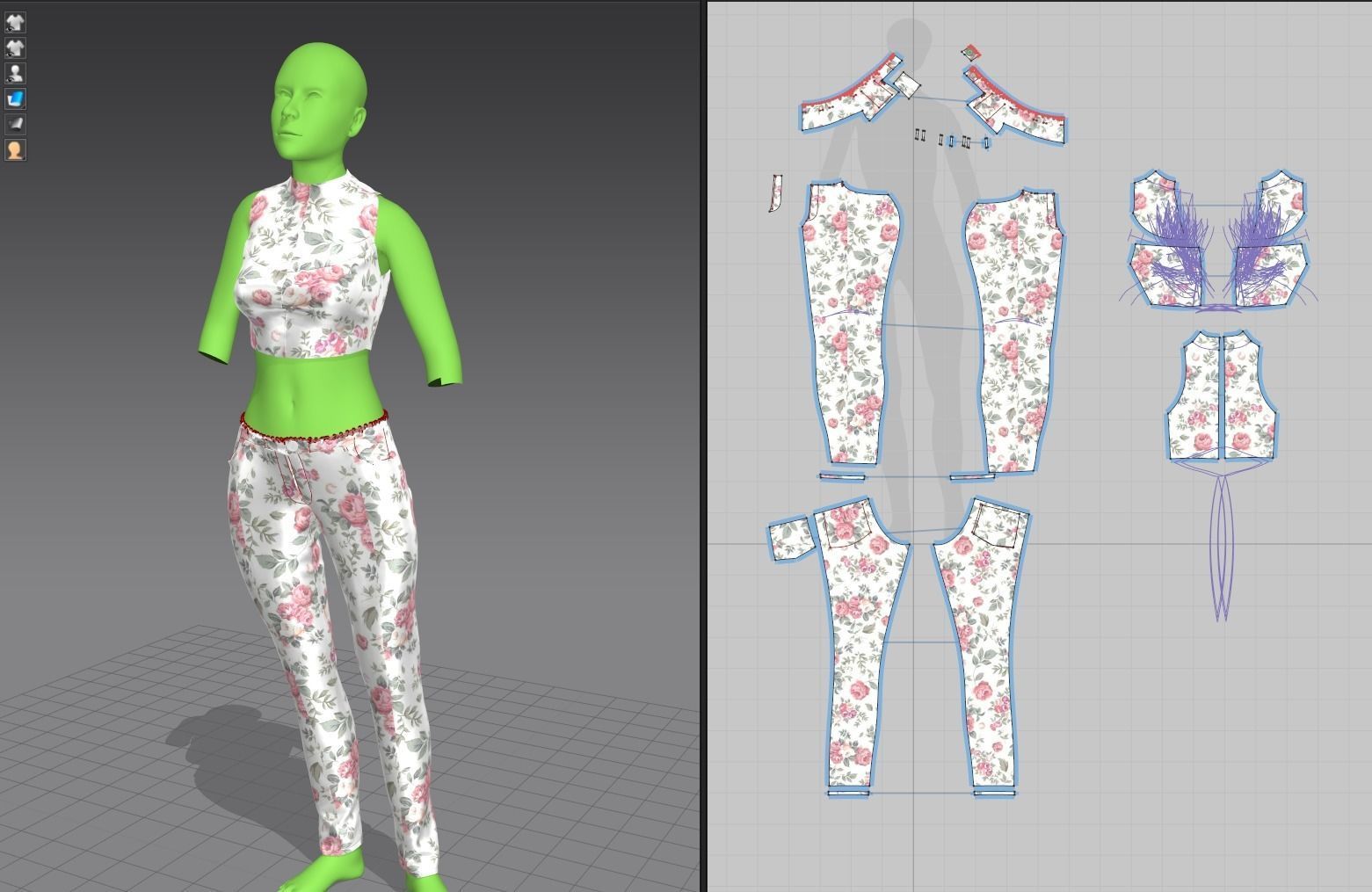 Women real cloth simulation conversation loop animated number 2 3D model_17