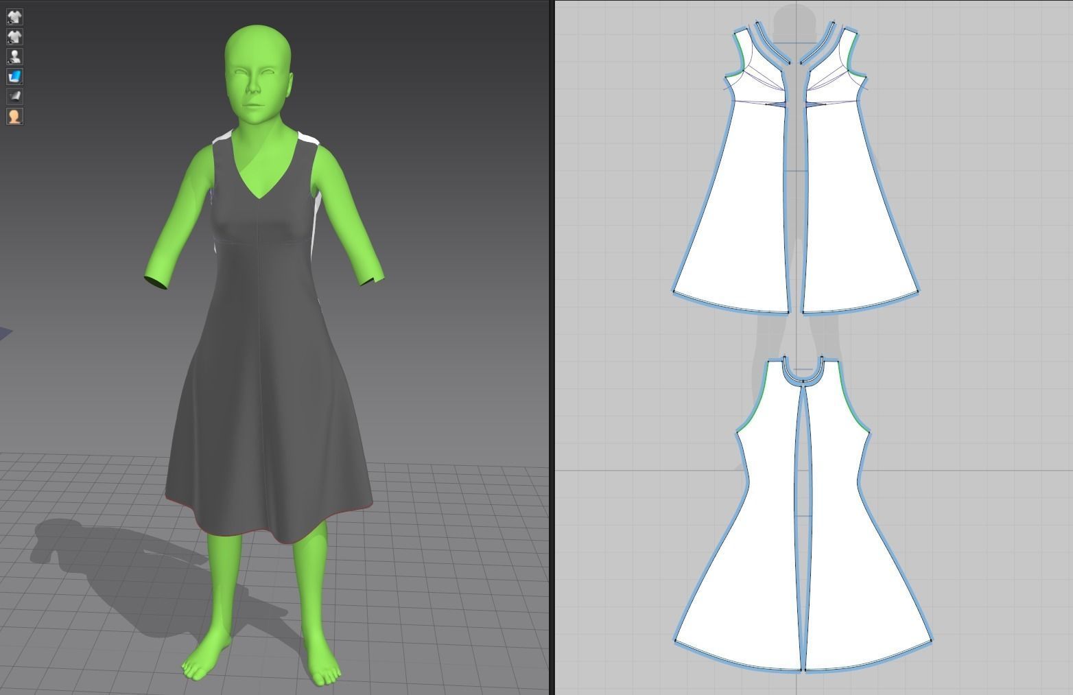 Women real cloth simulation conversation loop animated number 3 3D model_15