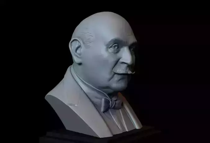 Hercule Poirot - David Suchet - portrait bust 3D print model