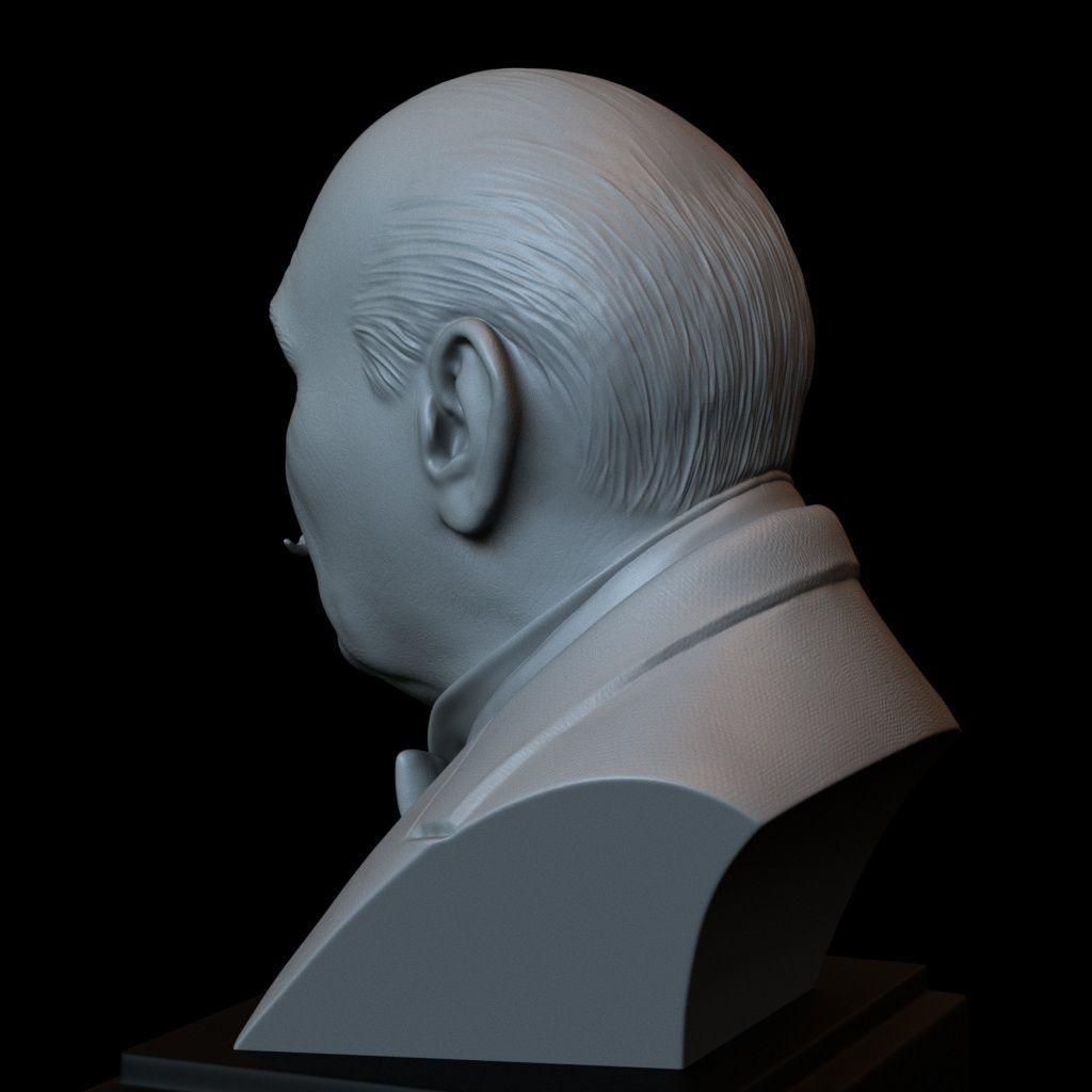 Hercule Poirot - David Suchet - portrait bust 3D print model_6