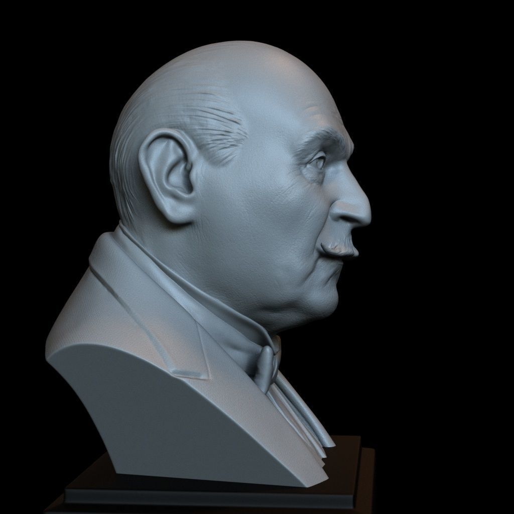 Hercule Poirot - David Suchet - portrait bust 3D print model_8