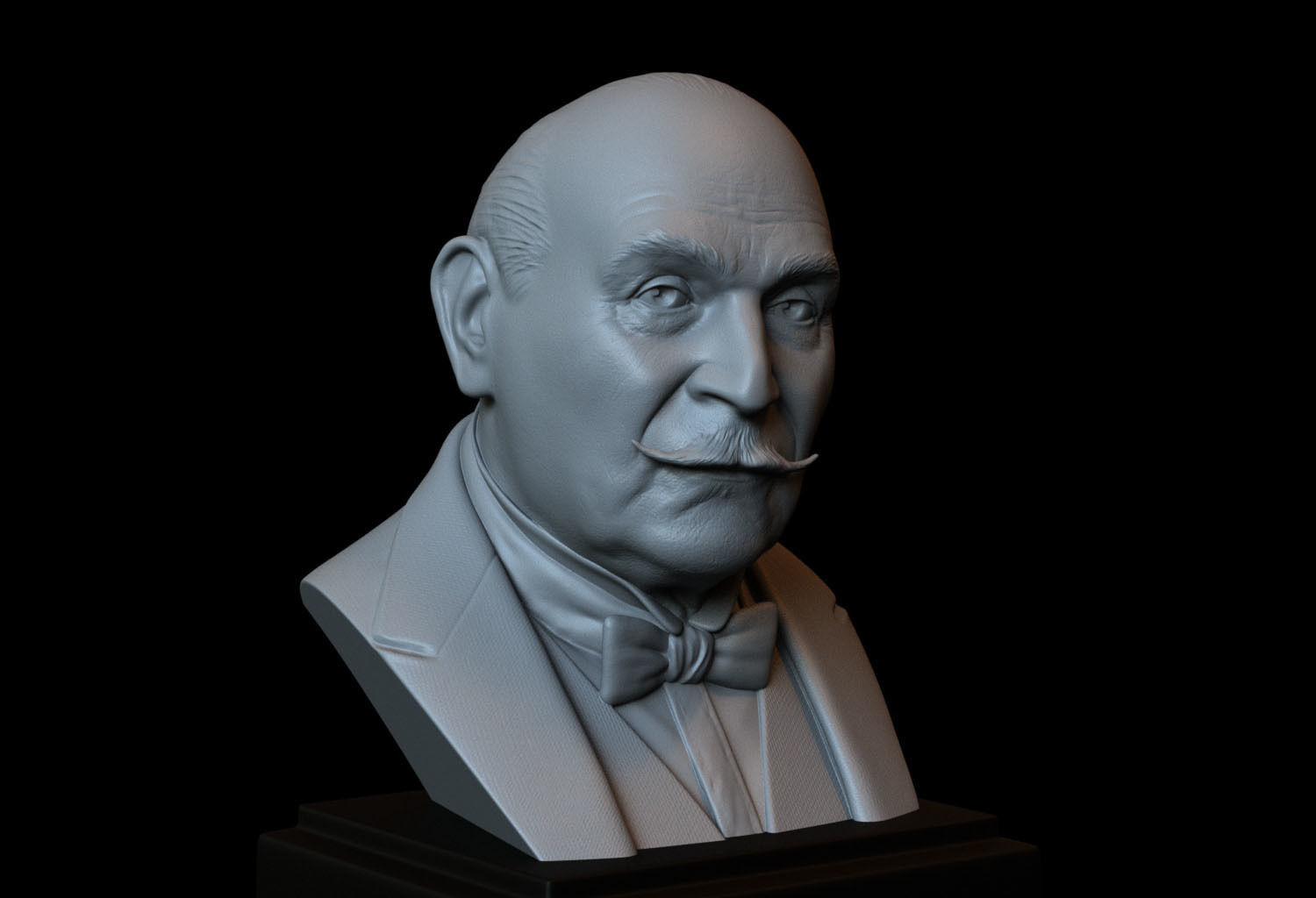 Hercule Poirot - David Suchet - portrait bust 3D print model_1