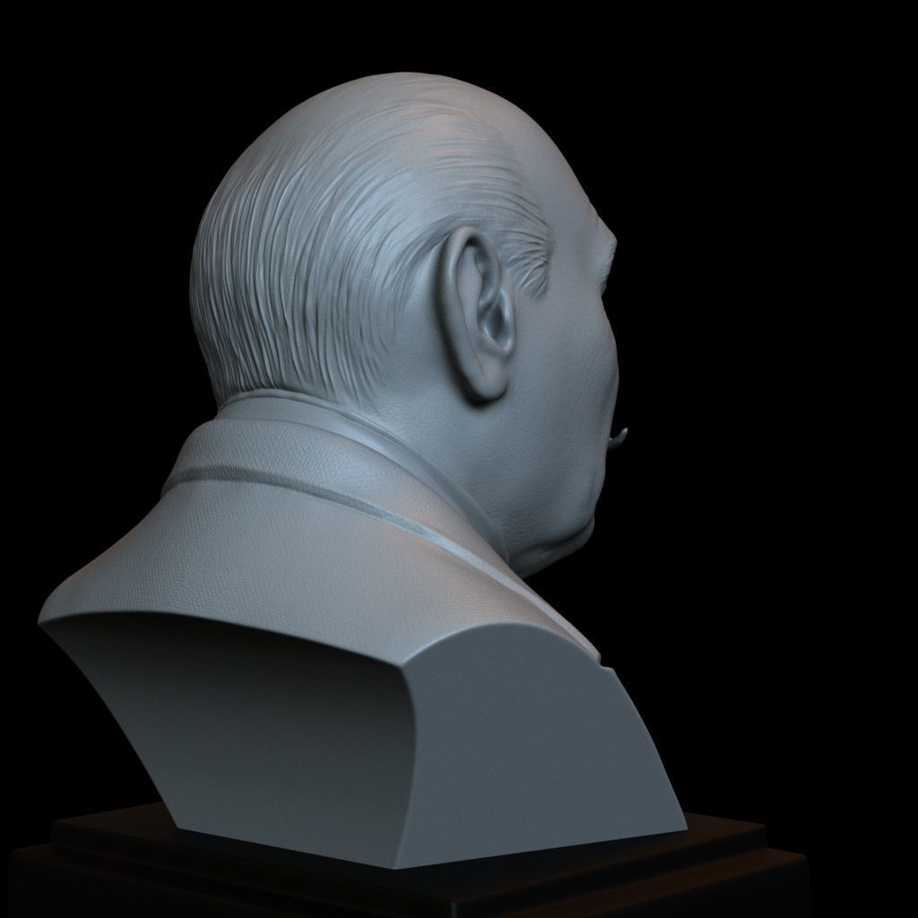 Hercule Poirot - David Suchet - portrait bust 3D print model_7