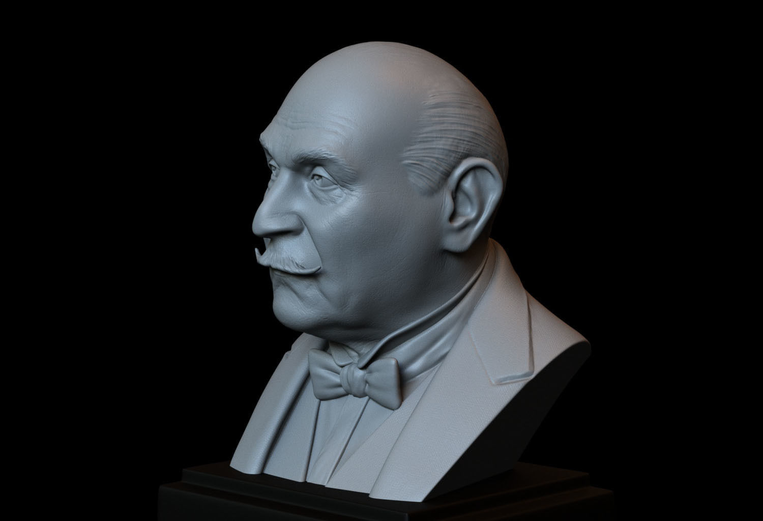 Hercule Poirot - David Suchet - portrait bust 3D print model_4