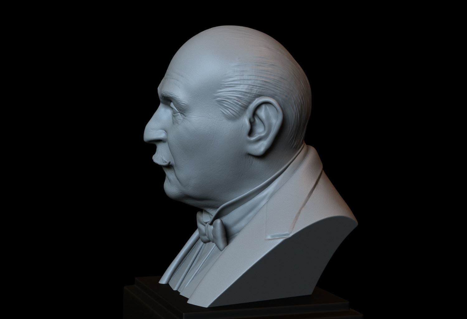 Hercule Poirot - David Suchet - portrait bust 3D print model_5