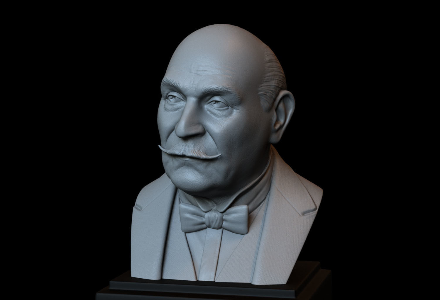 Hercule Poirot - David Suchet - portrait bust 3D print model_3
