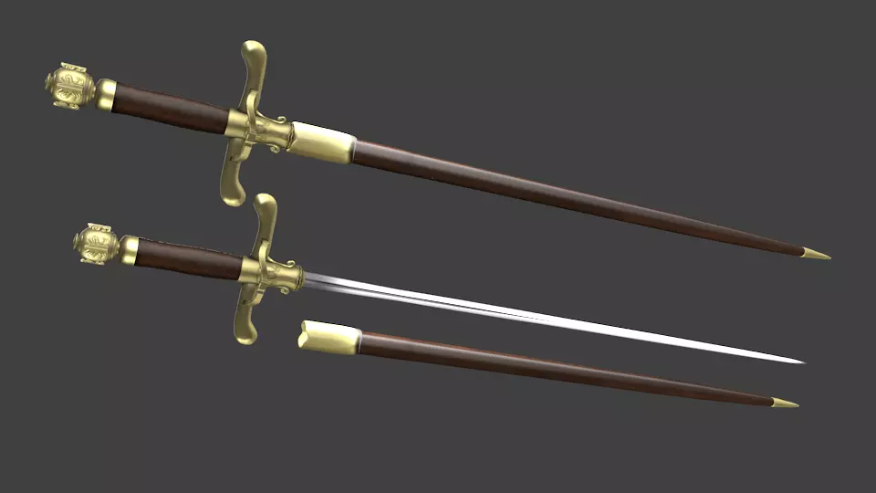 NEEDLE SWORD ARYA STARK 3D model_0