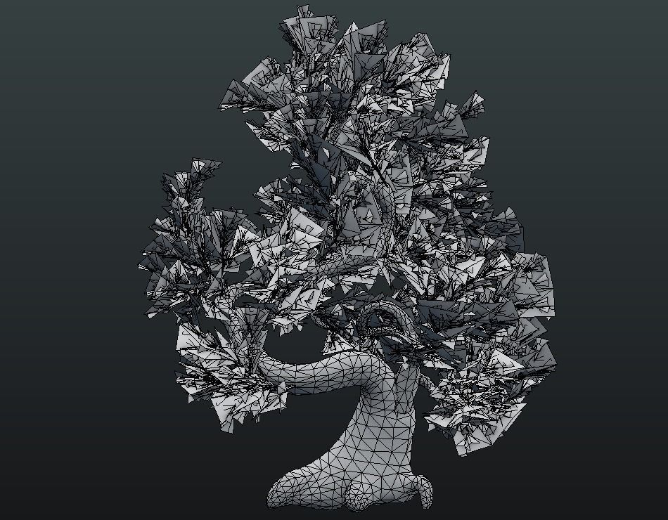 Tree with flowers Low-poly 3D model_20