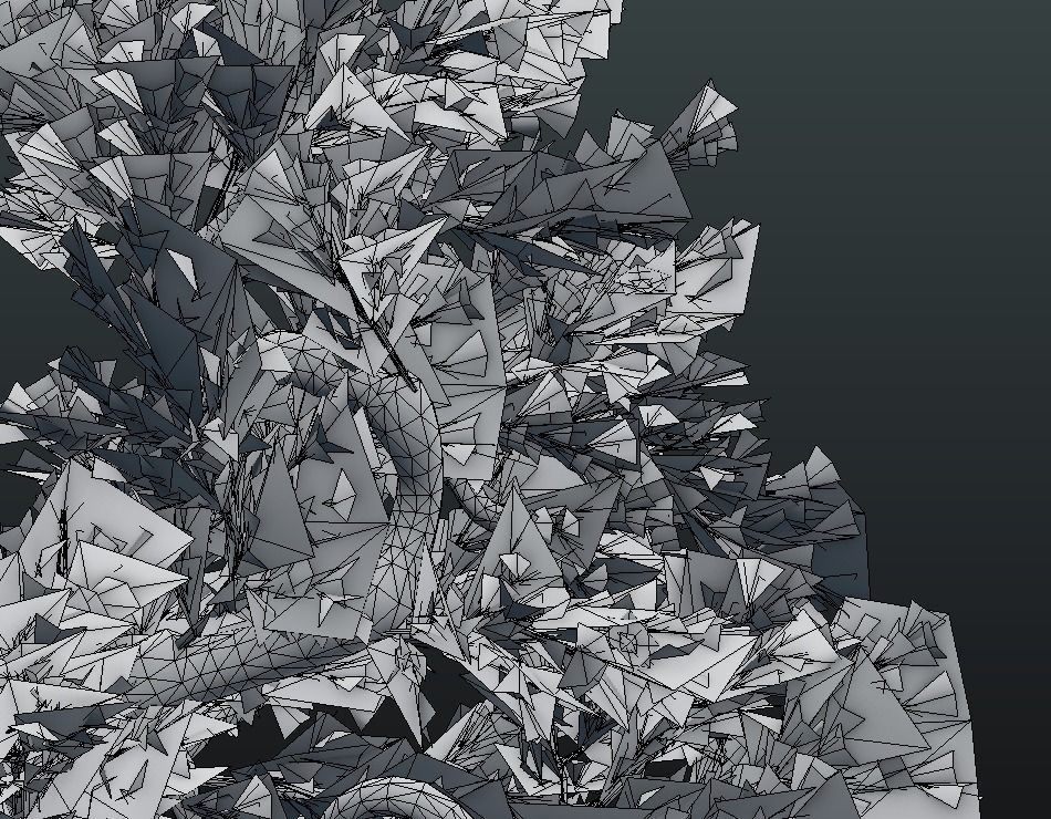 Tree with flowers Low-poly 3D model_21