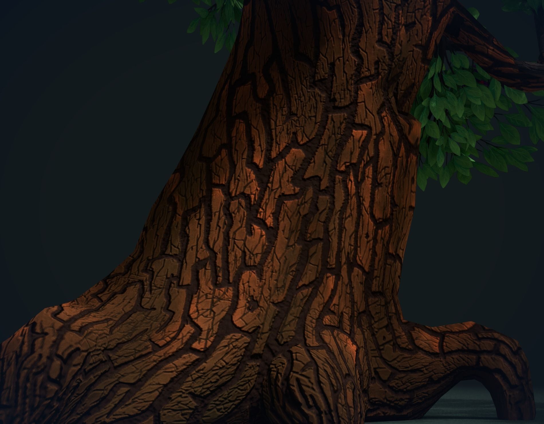 Tree with flowers Low-poly 3D model_10