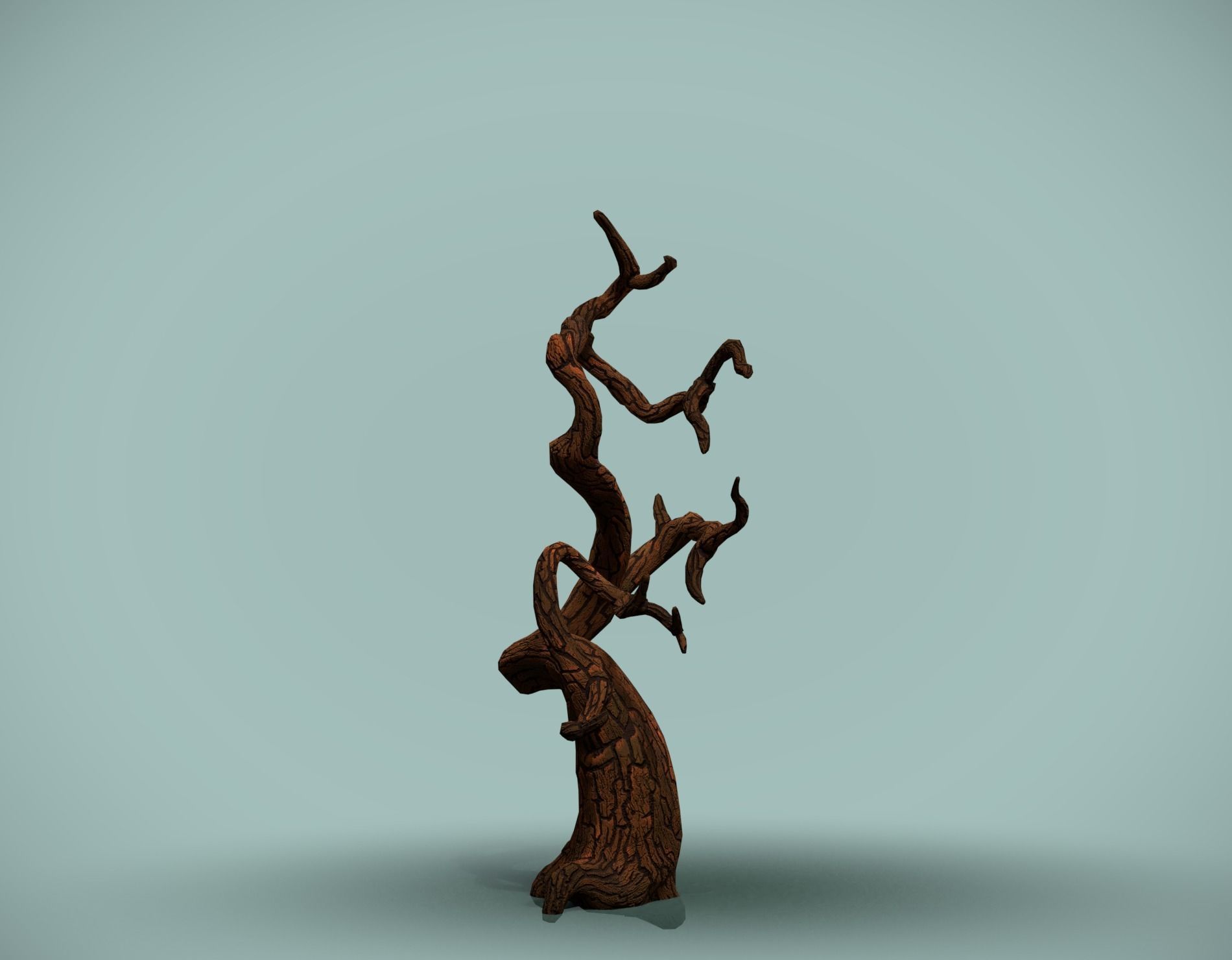 Tree with flowers Low-poly 3D model_16