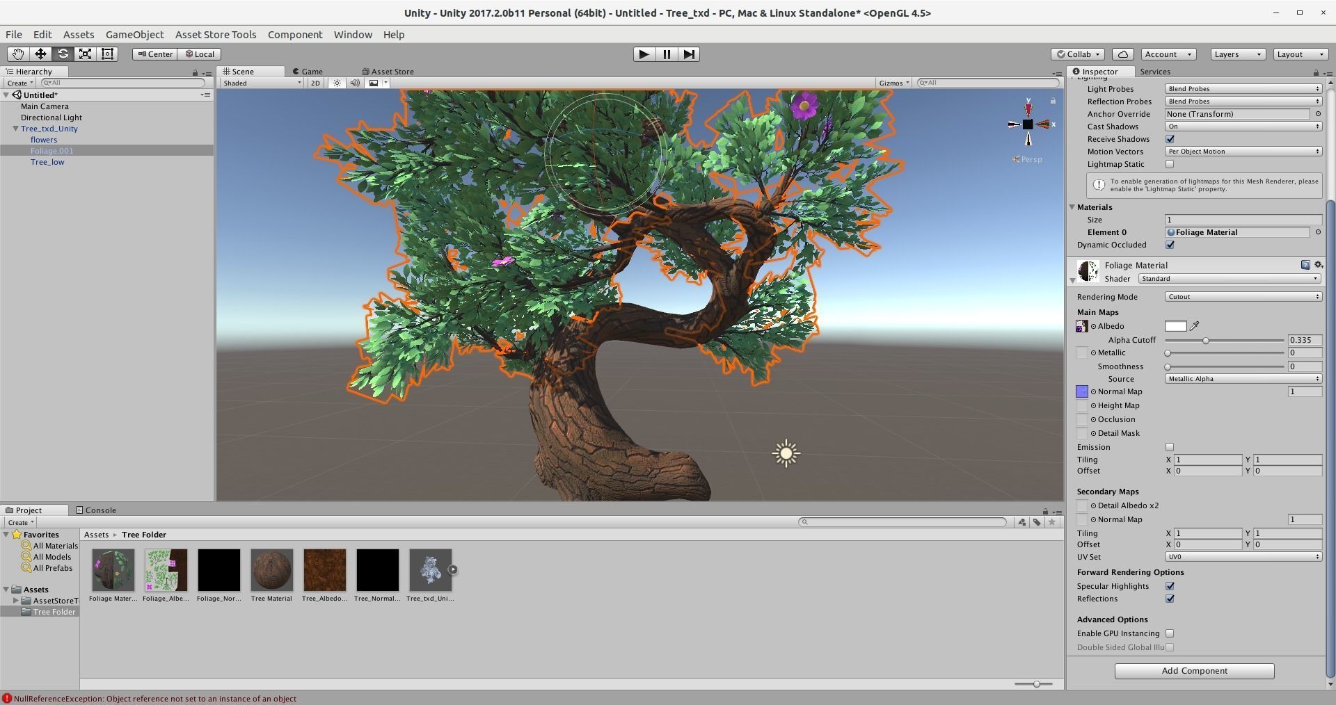 Tree with flowers Low-poly 3D model_27