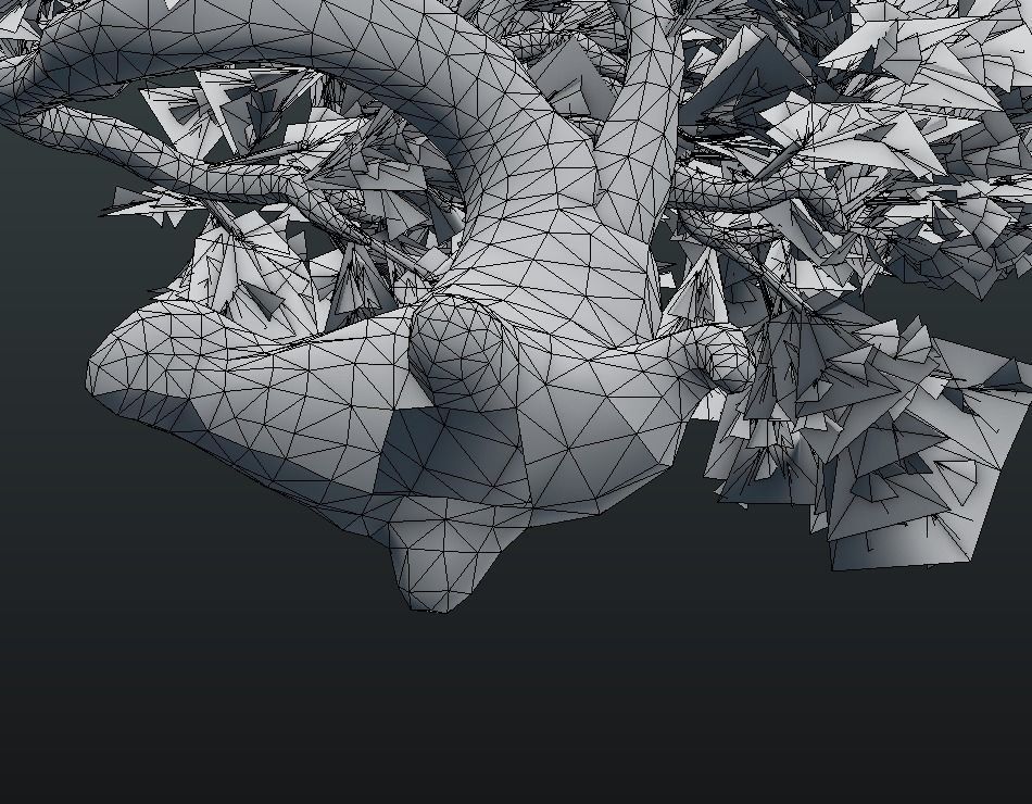 Tree with flowers Low-poly 3D model_22