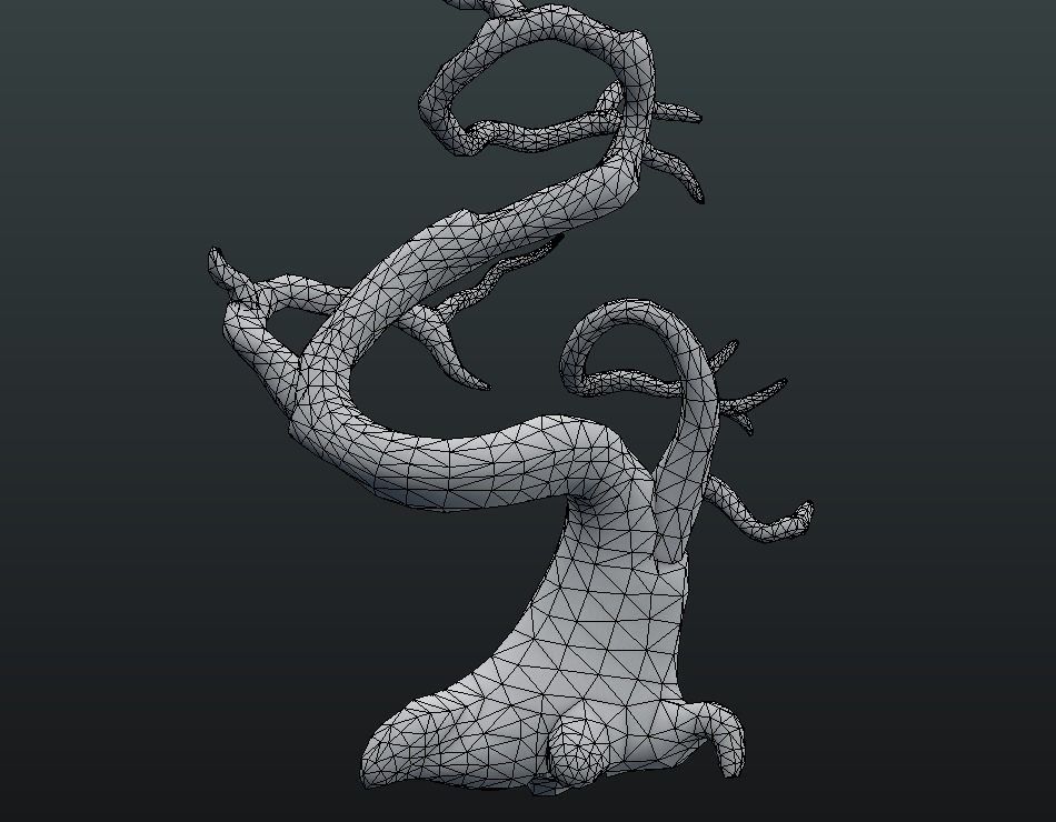 Tree with flowers Low-poly 3D model_23