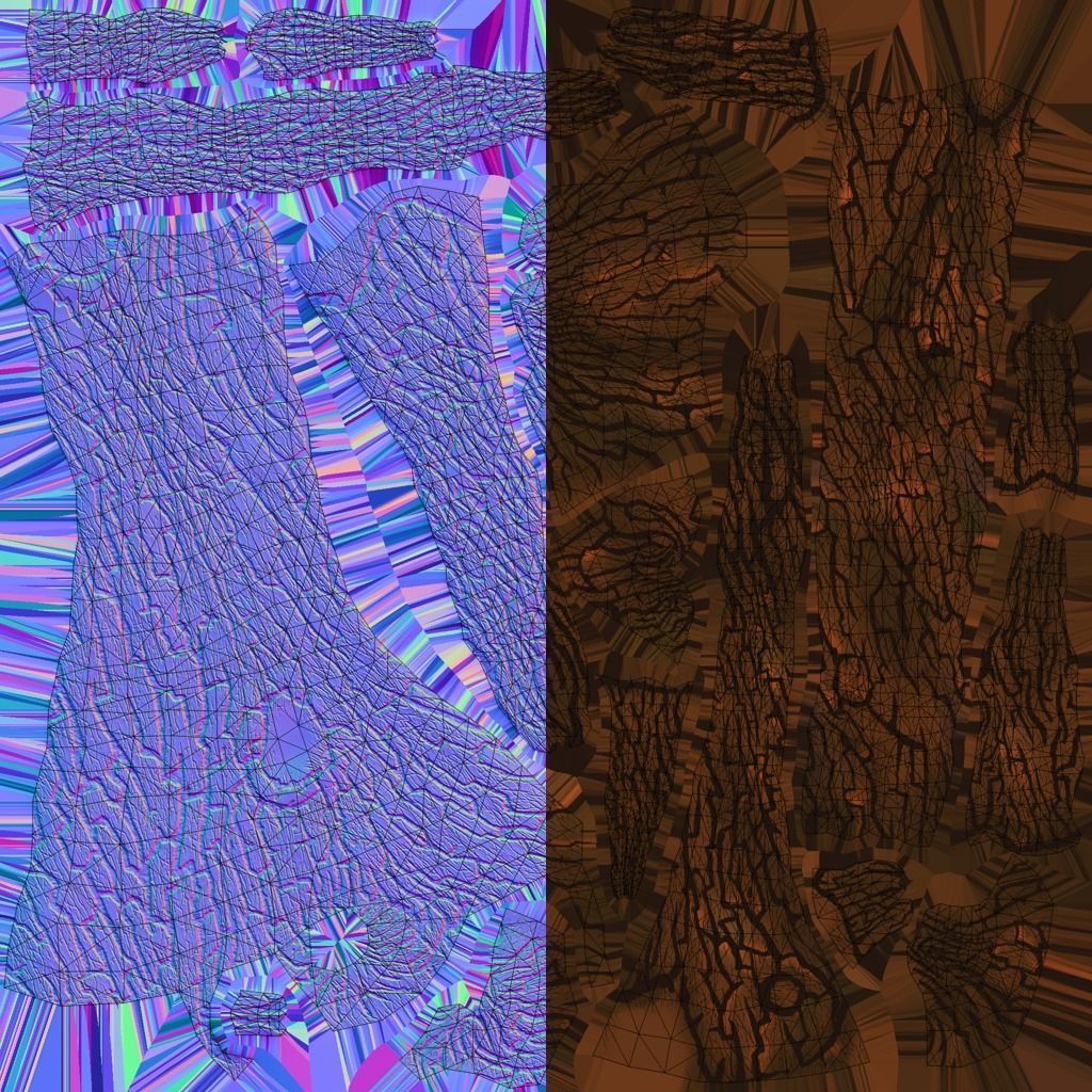 Tree with flowers Low-poly 3D model_19