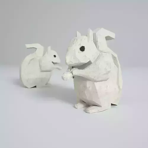 Low Polygon Paper Squirrel