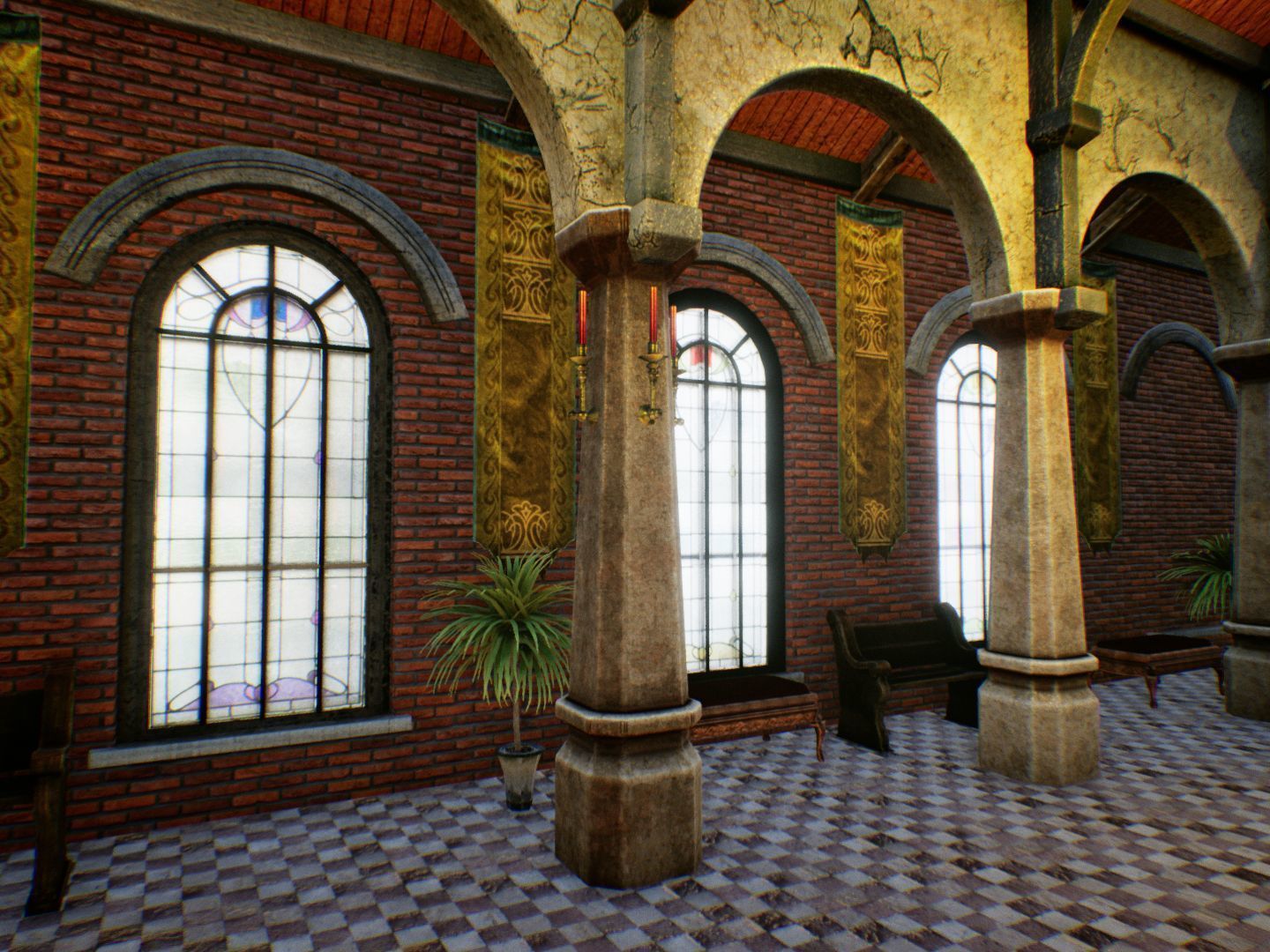 Fantasy Hall for Unreal Low-poly 3D model_5