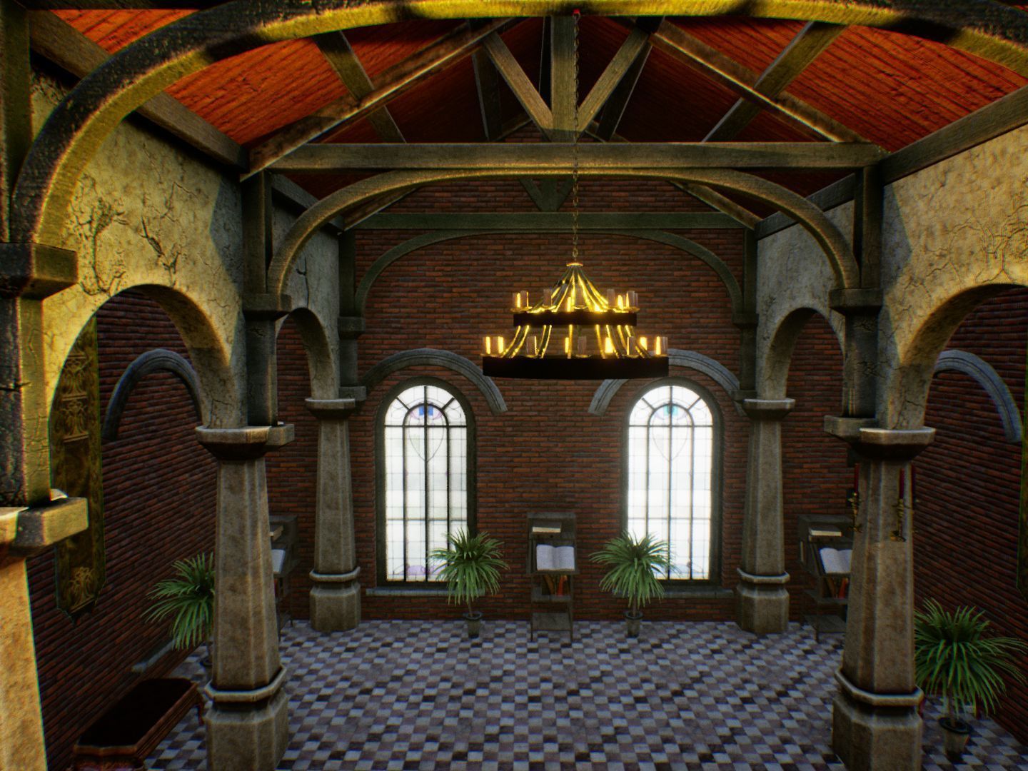 Fantasy Hall for Unreal Low-poly 3D model_13