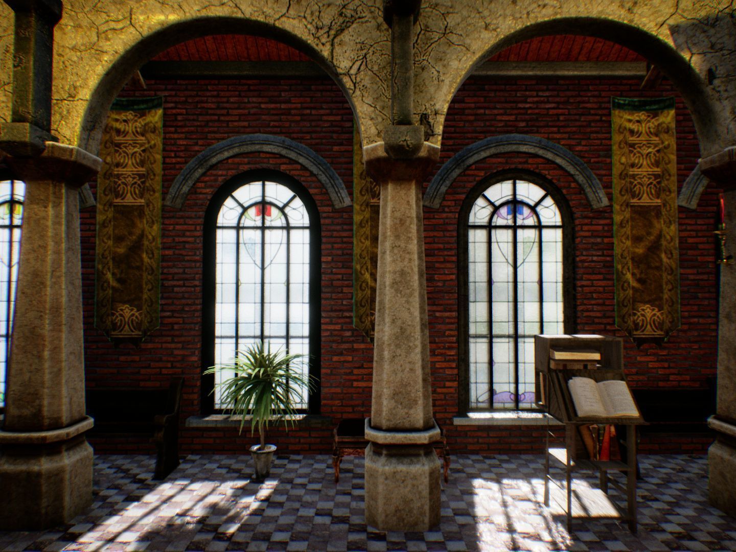 Fantasy Hall for Unreal Low-poly 3D model_4