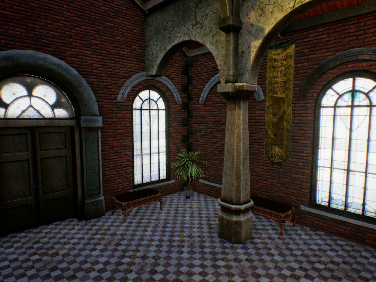 Fantasy Hall for Unreal Low-poly 3D model_11