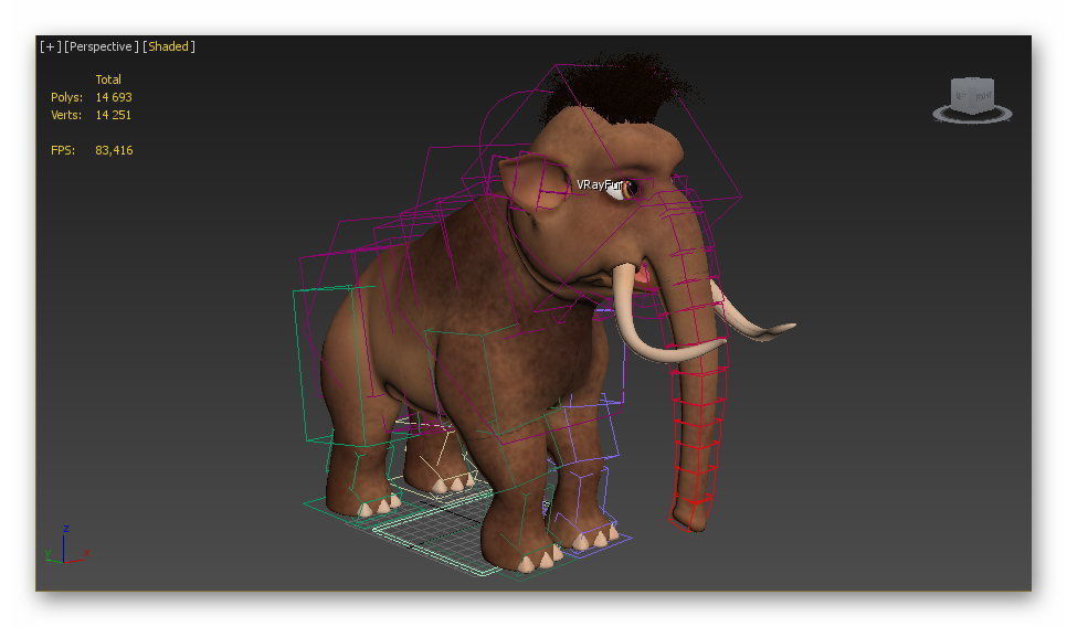cartoon young mammoth Low-poly 3D model_12