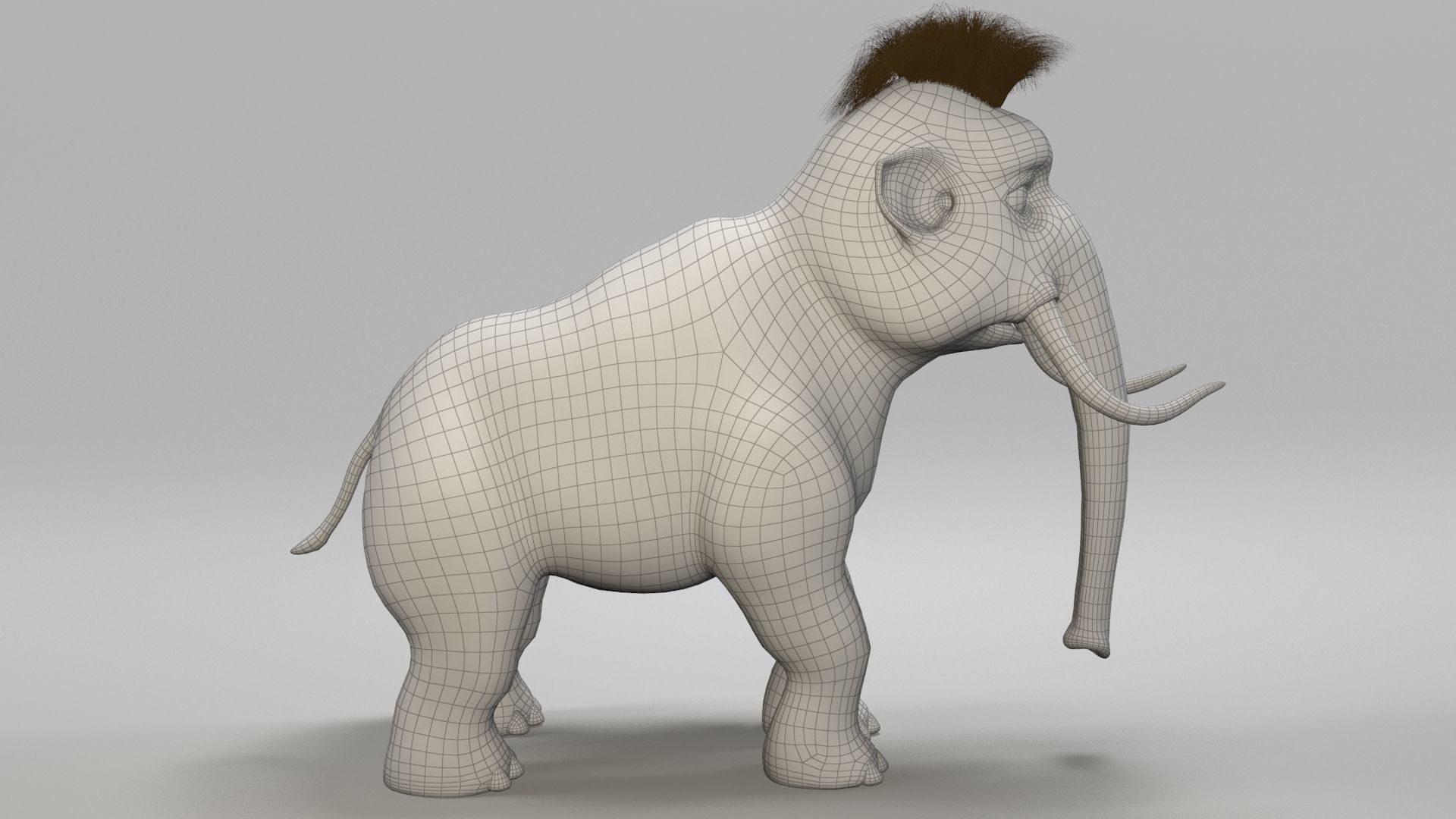 cartoon young mammoth Low-poly 3D model_10