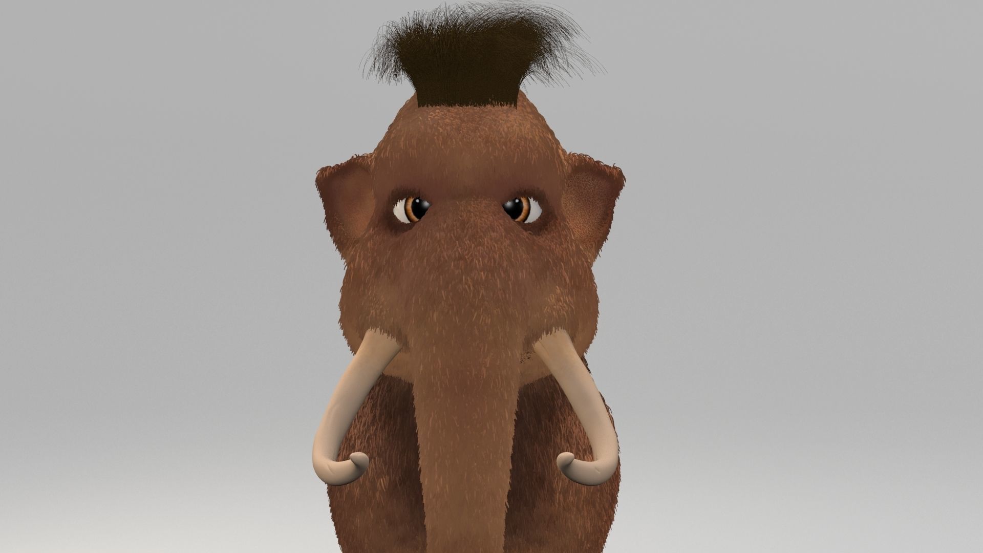 cartoon young mammoth Low-poly 3D model_7
