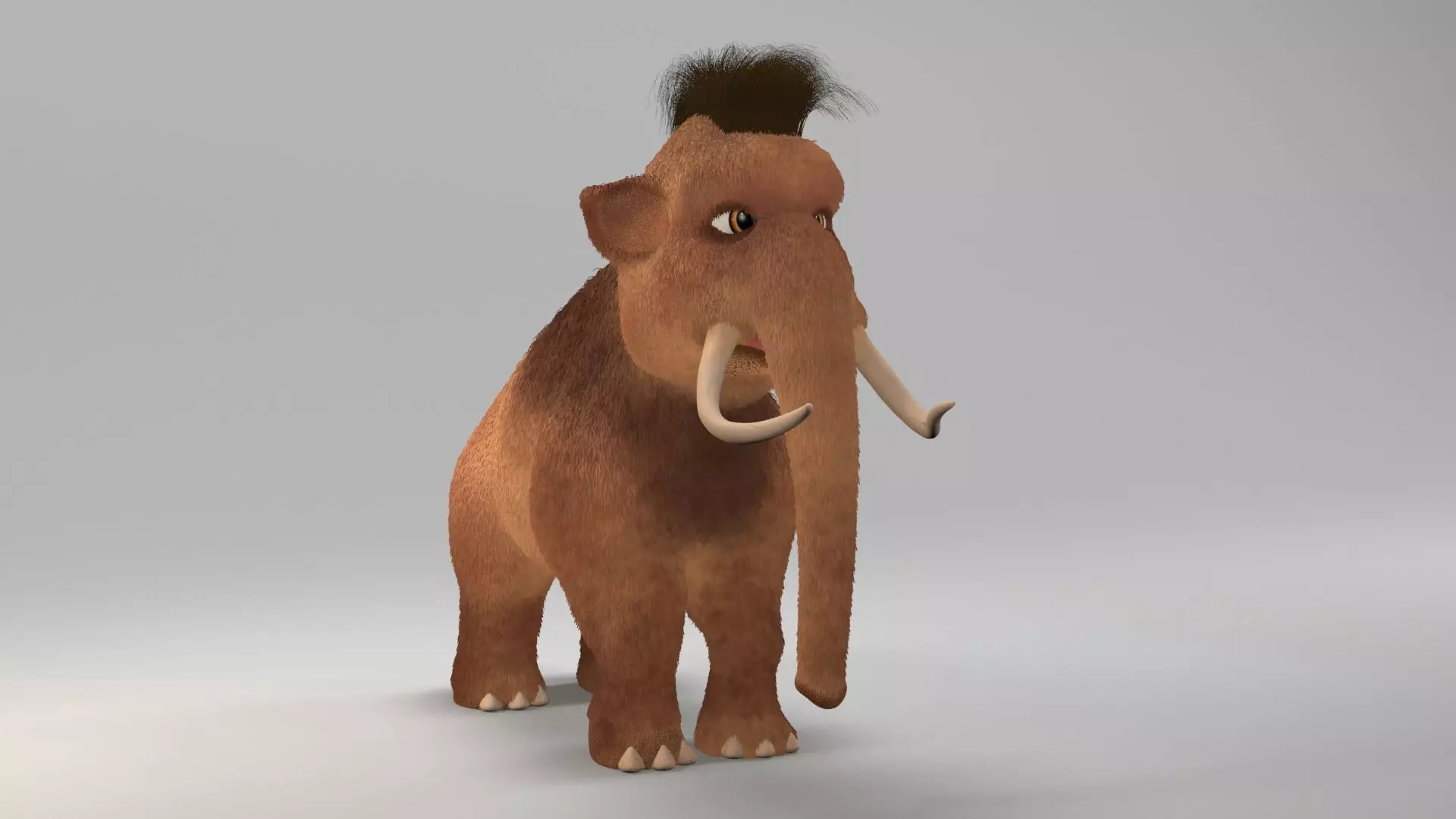 cartoon young mammoth Low-poly 3D model_0