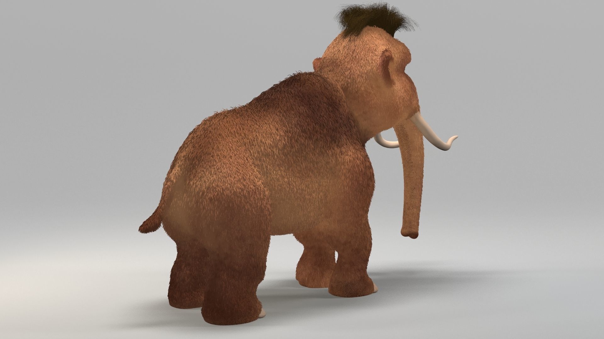 cartoon young mammoth Low-poly 3D model_3