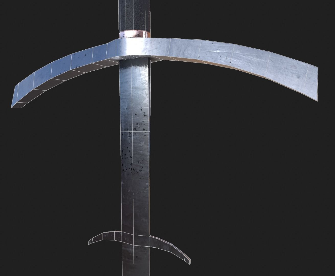 Knight medievel with claymore Low-poly 3D model_15