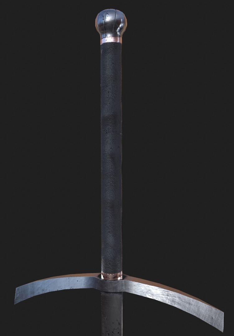 Knight medievel with claymore Low-poly 3D model_13