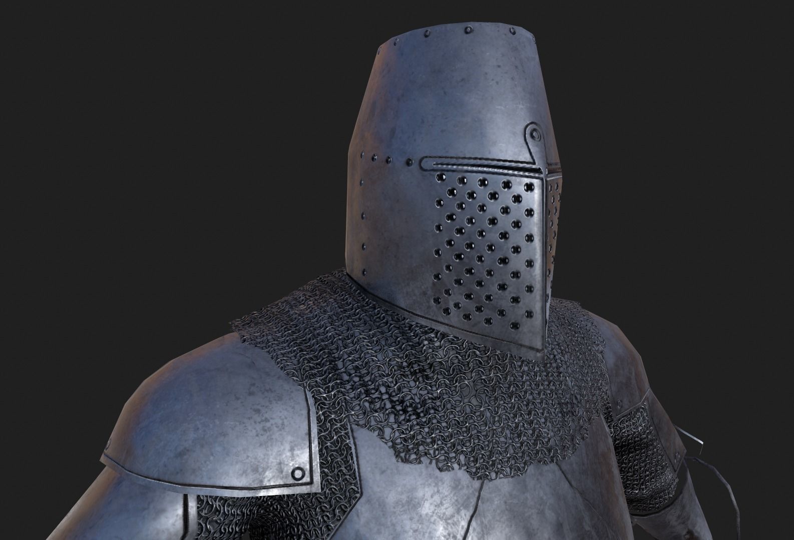 Knight medievel with claymore Low-poly 3D model_6