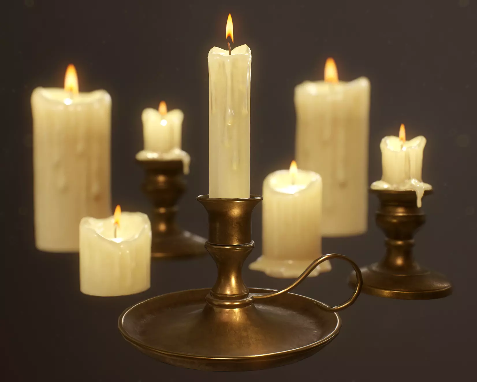 Candles Pack - PBR Game Ready Low-poly 3D model_0