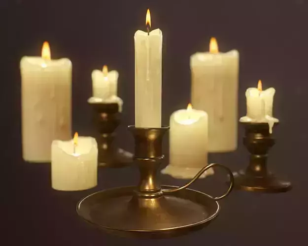 Candles Pack - PBR Game Ready Low-poly 3D model