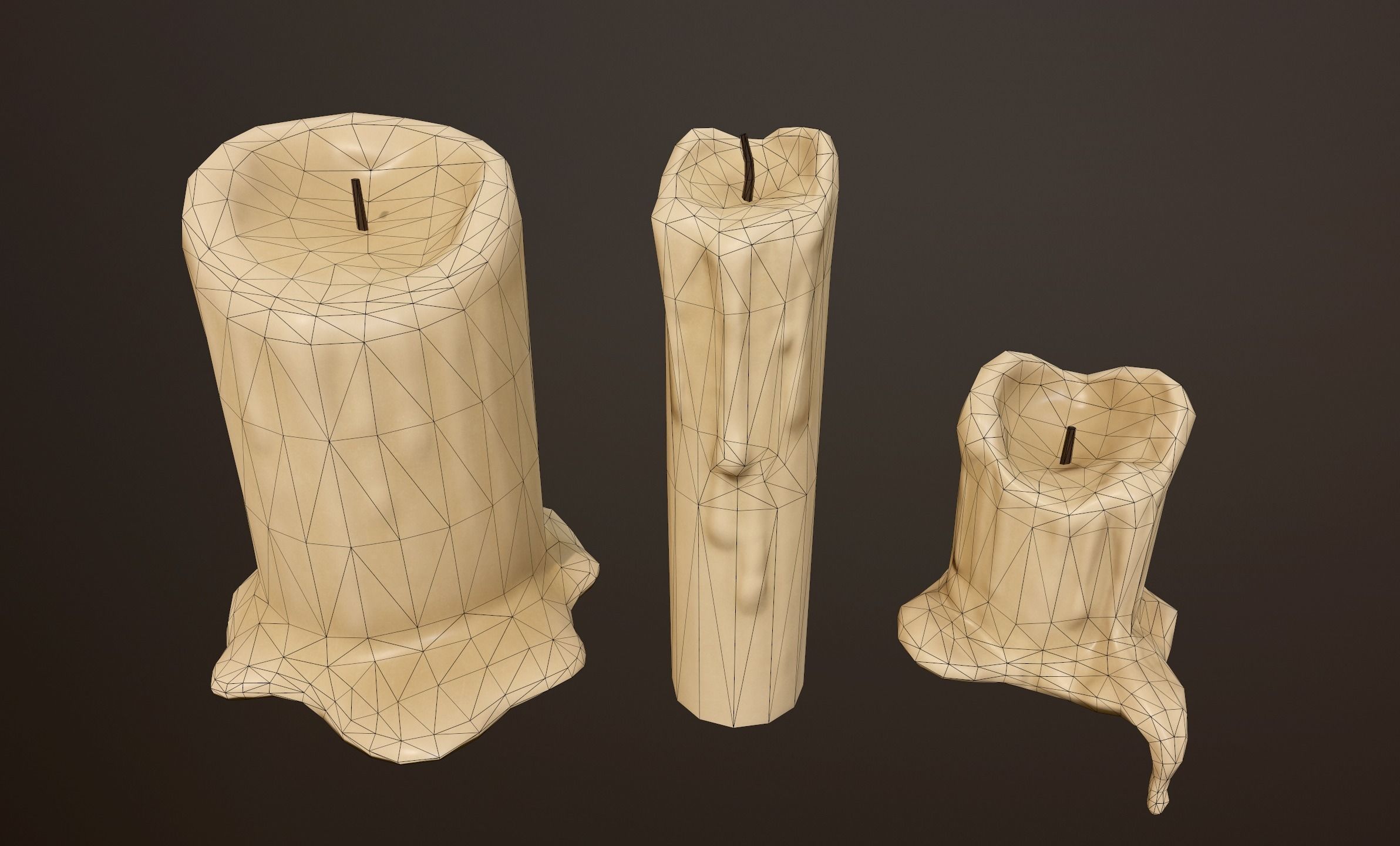 Candles Pack - PBR Game Ready Low-poly 3D model_10