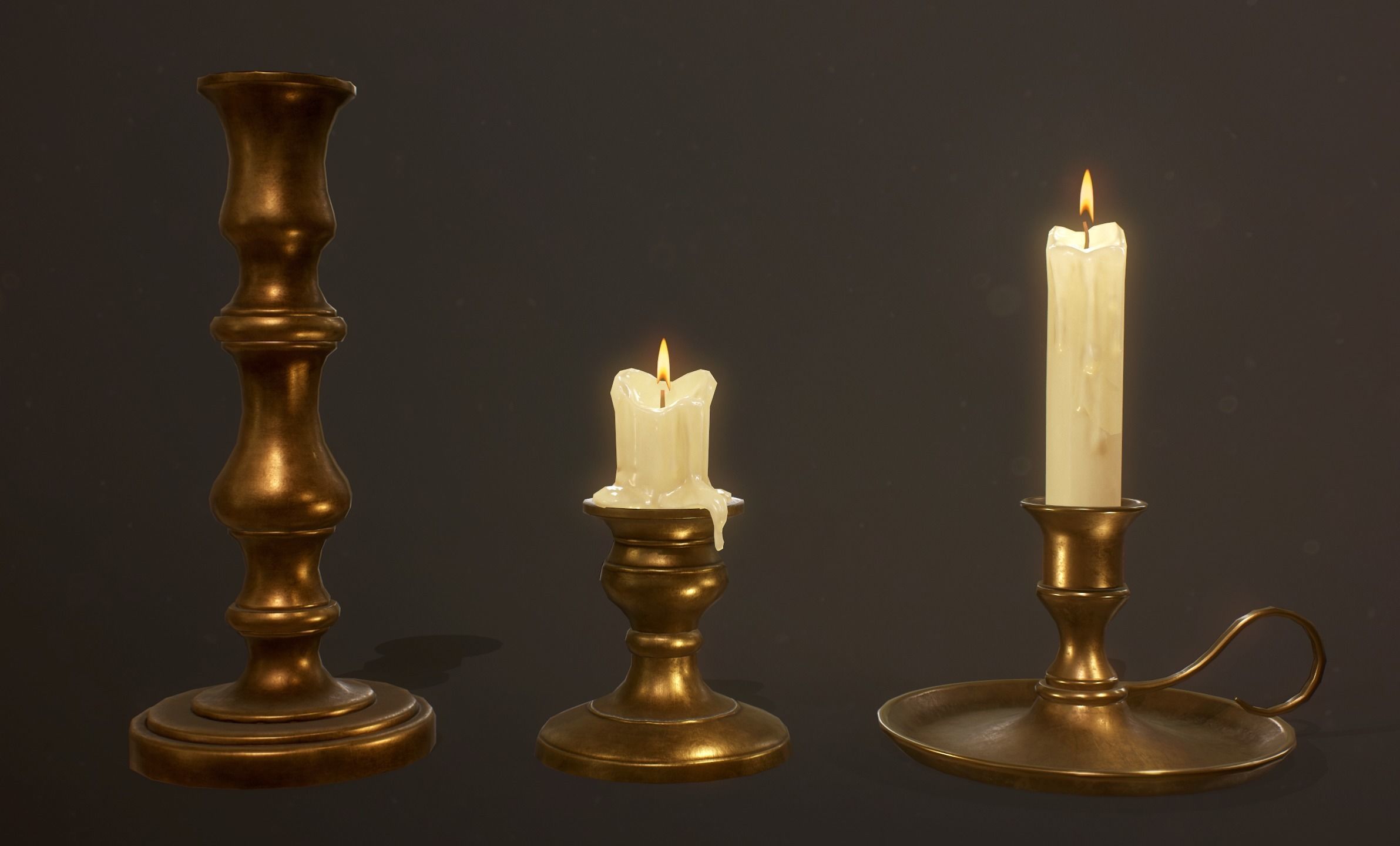 Candles Pack - PBR Game Ready Low-poly 3D model_2