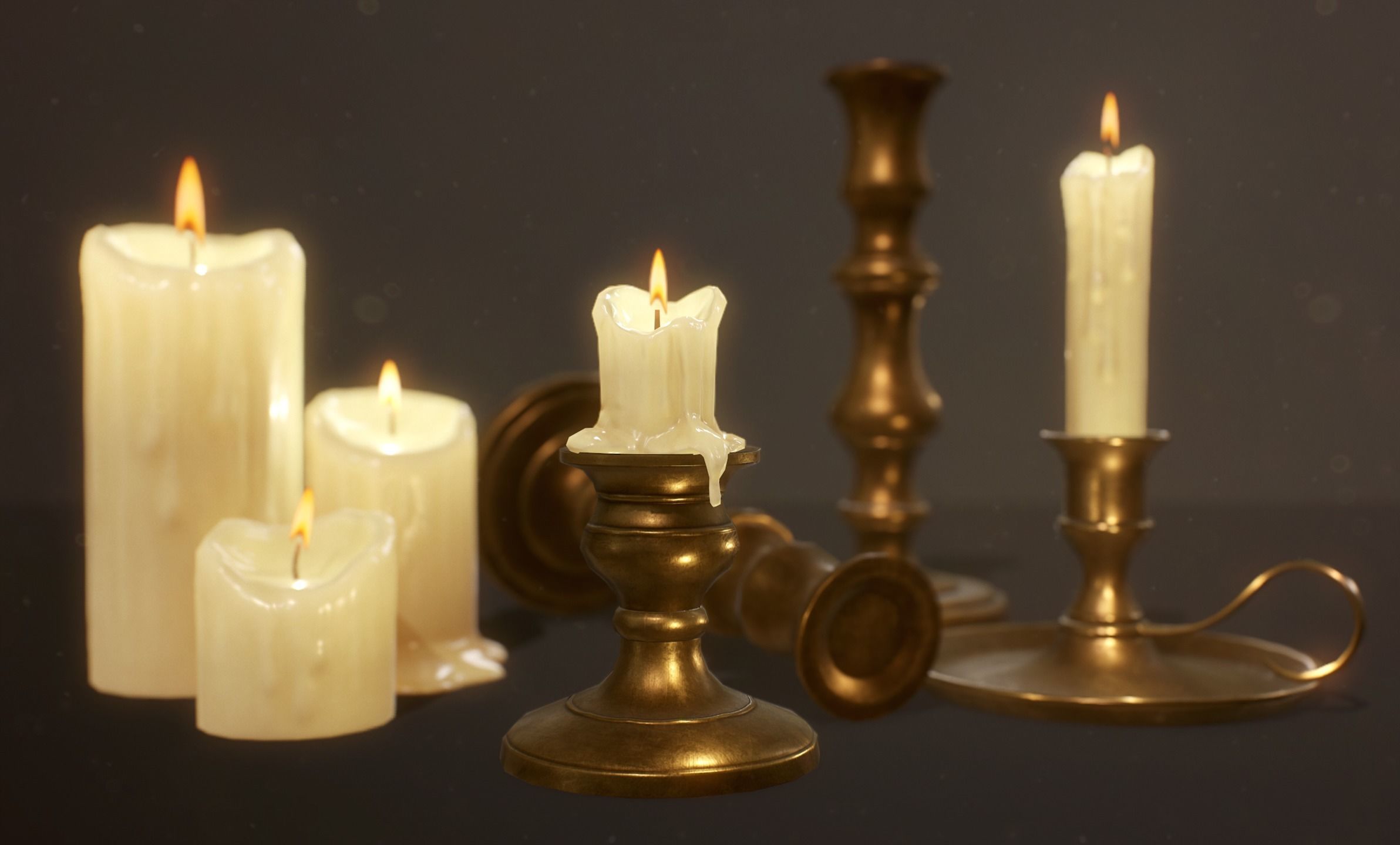 Candles Pack - PBR Game Ready Low-poly 3D model_1