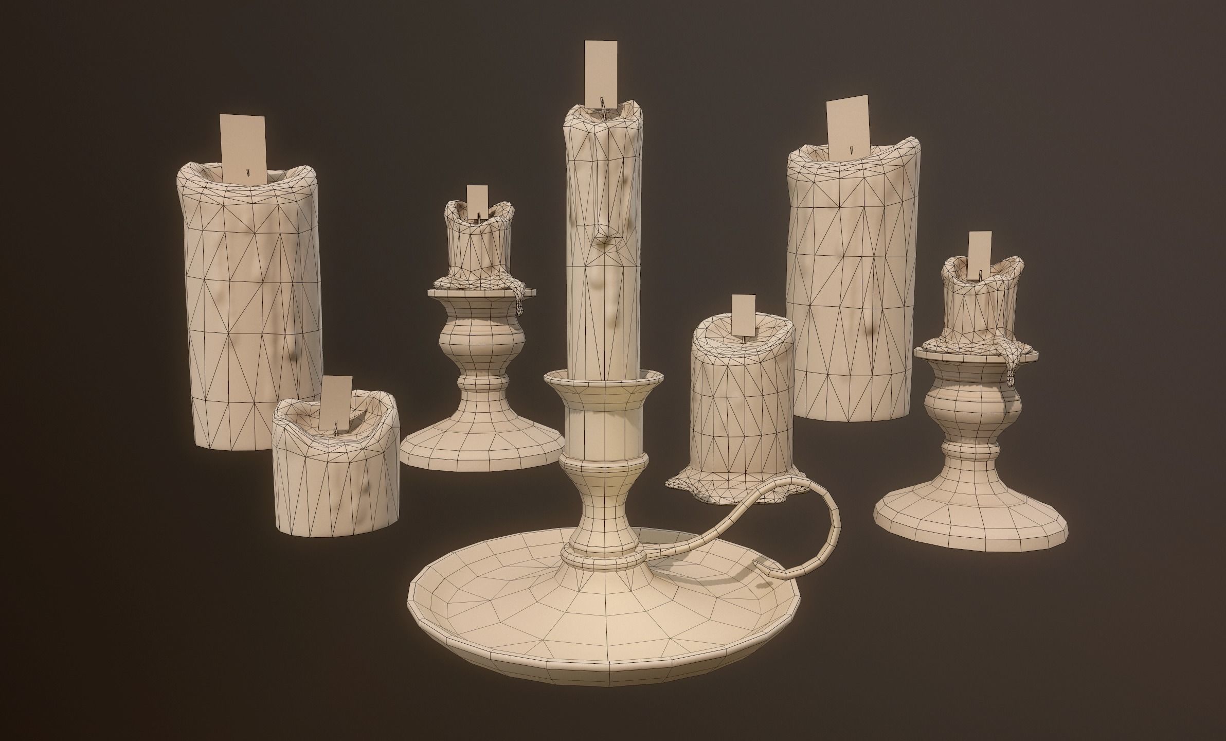 Candles Pack - PBR Game Ready Low-poly 3D model_9