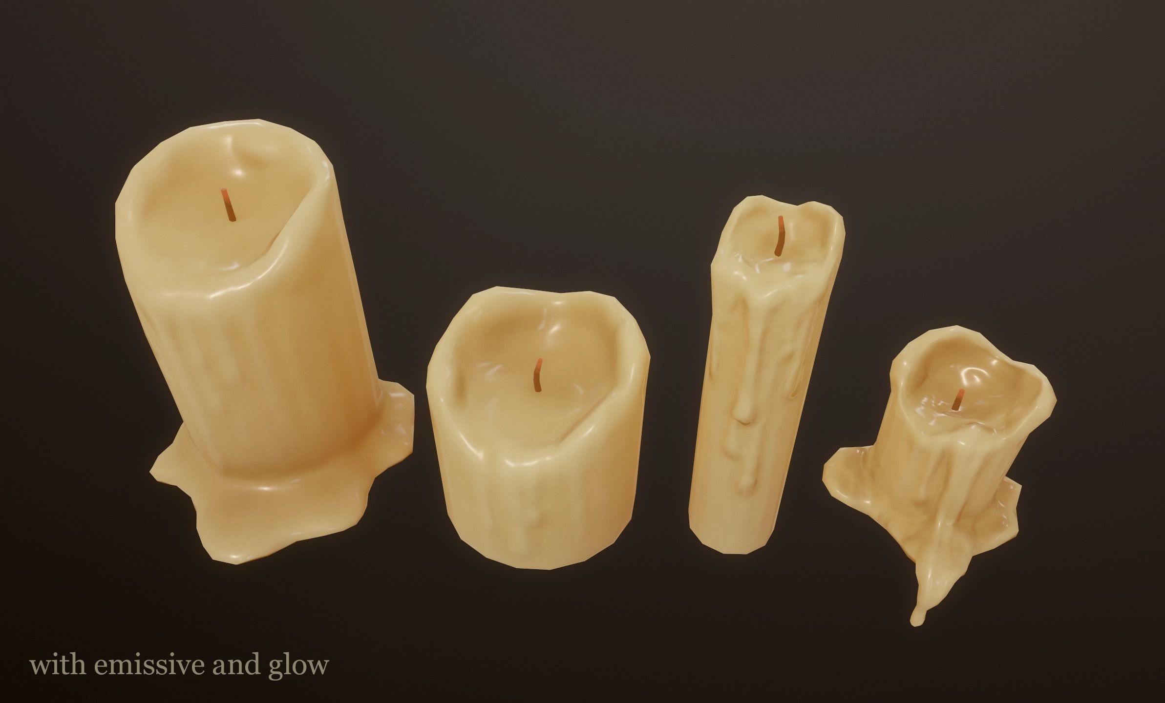 Candles Pack - PBR Game Ready Low-poly 3D model_7